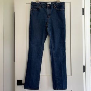 Loft curvy straight dark wash jeans—TALL size.